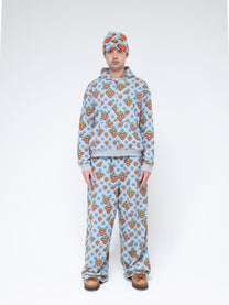 Reversible Polka Dot Zip Hoodie（Blue）