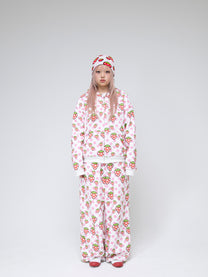 Reversible Polka Dot Zip Hoodie（Pink）