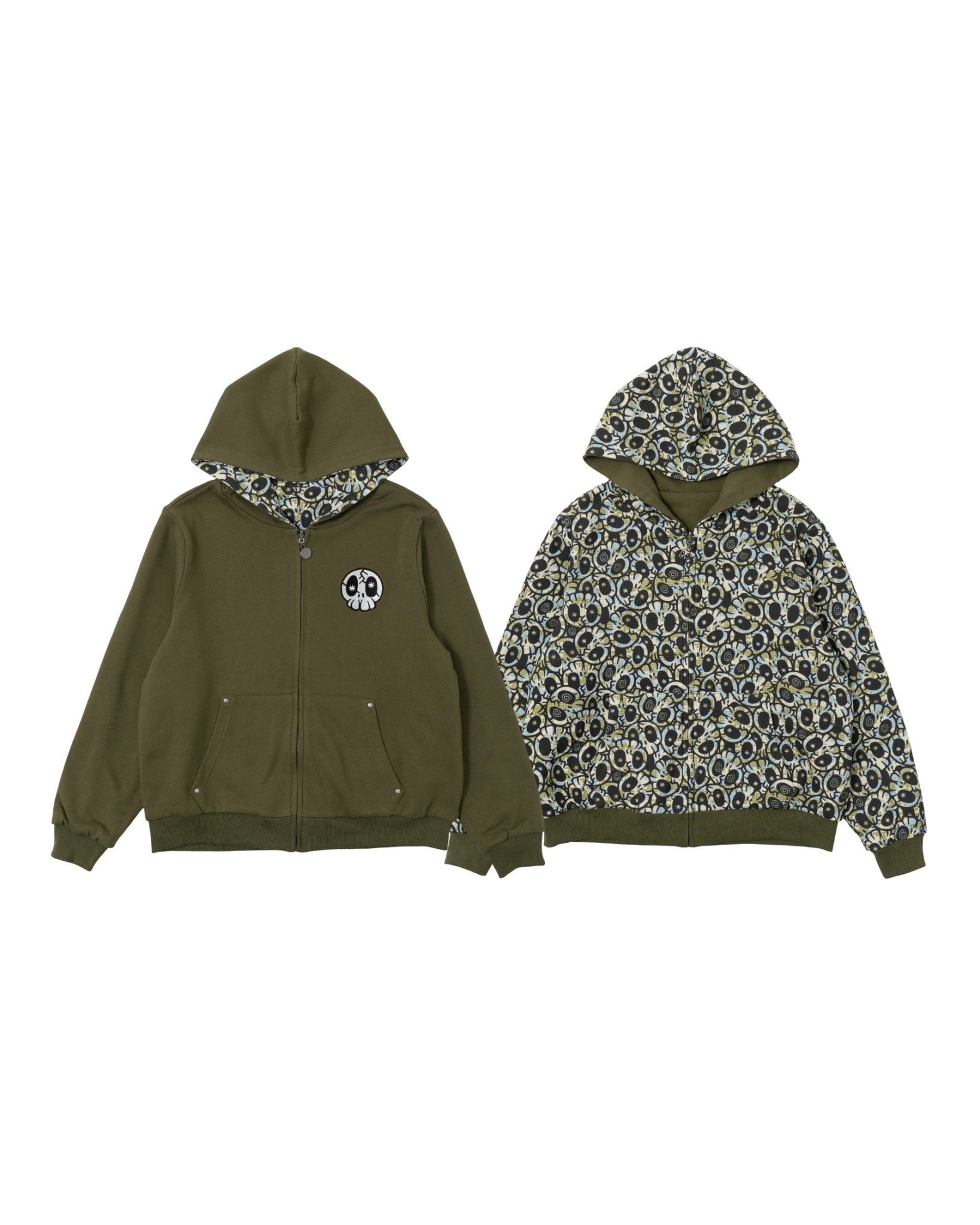 Skull Camo Reversible Zip Hoodie