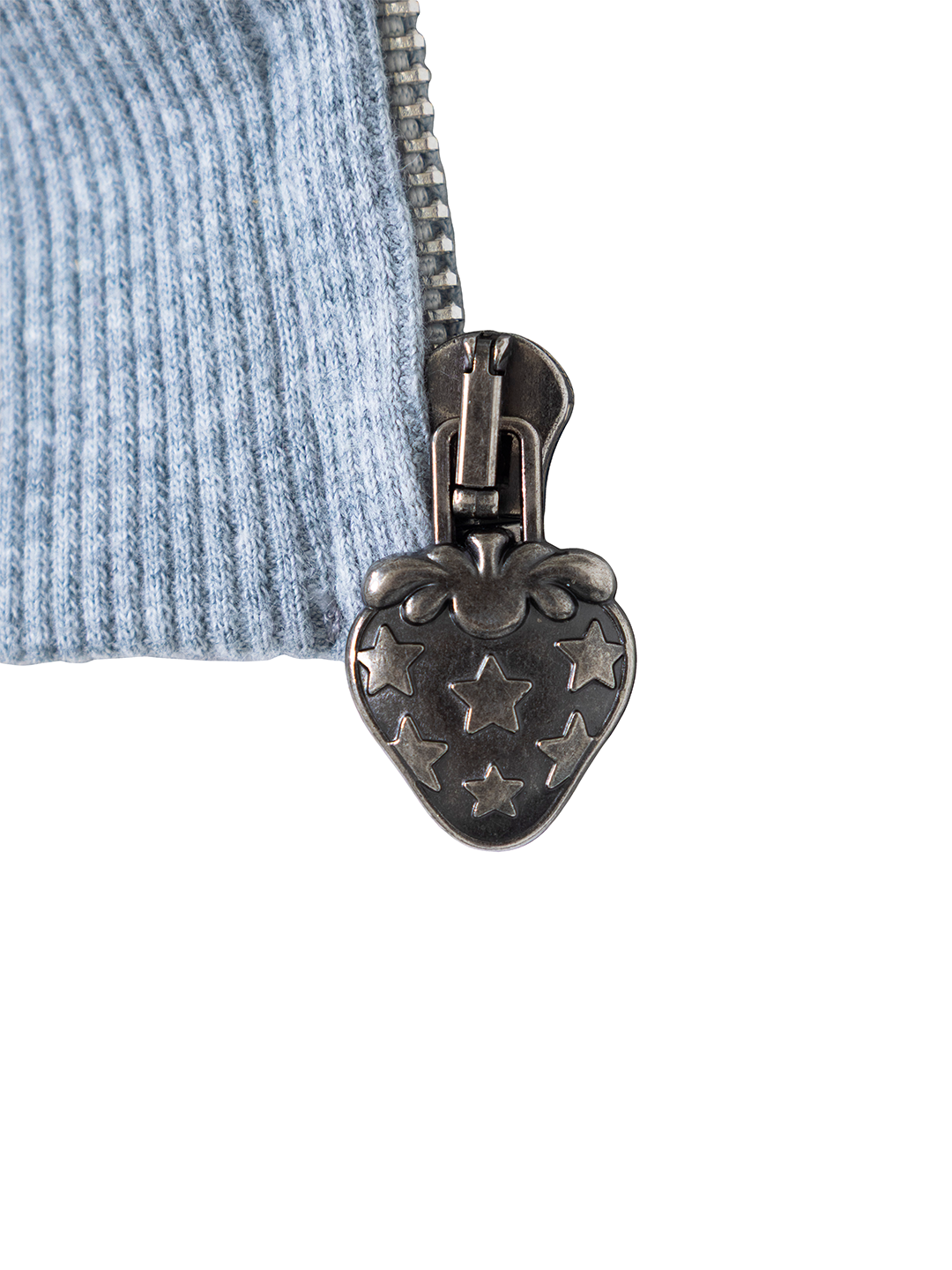 Reversible Polka Dot Zip Hoodie（Blue）