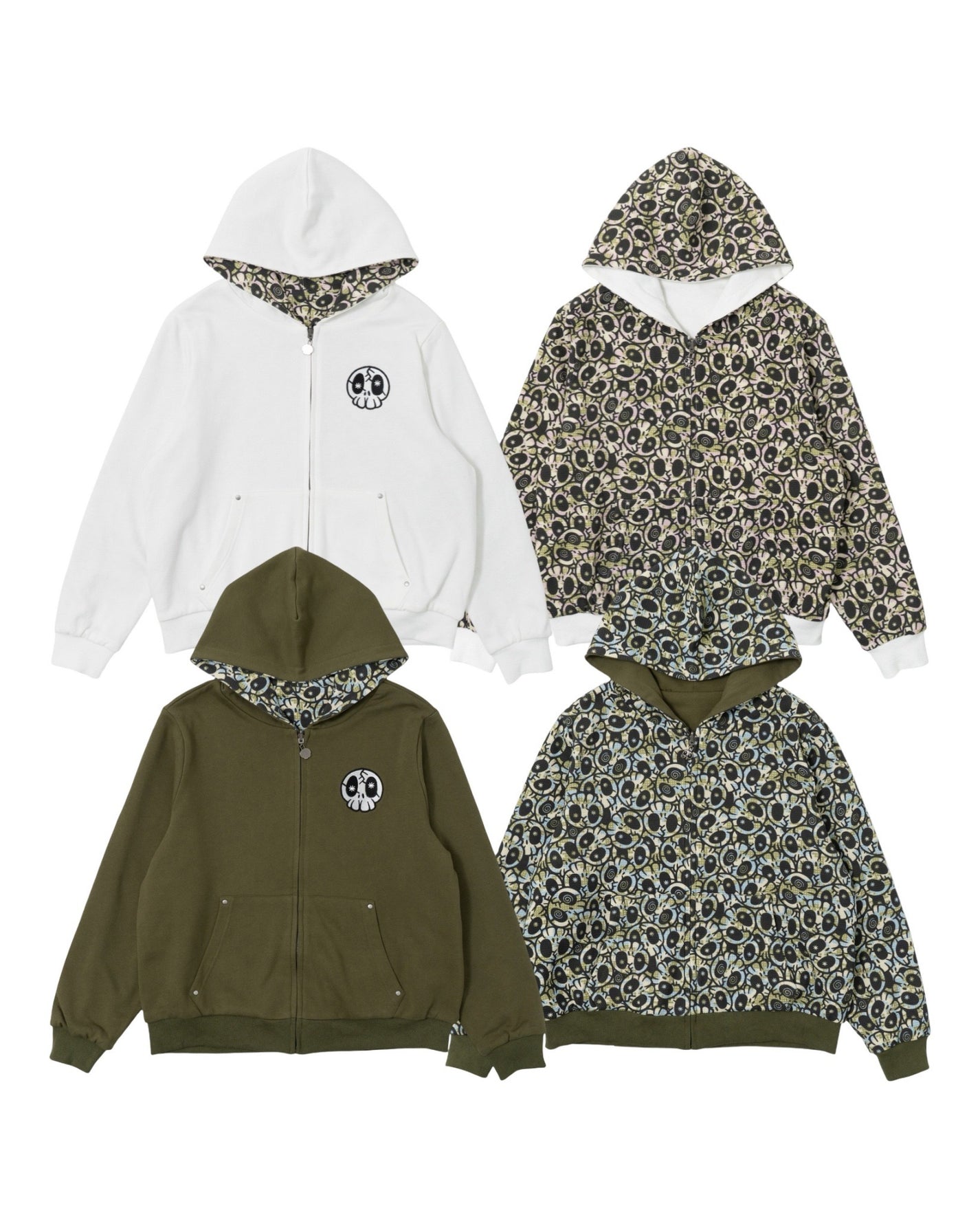 Skull Camo Reversible Zip Hoodie